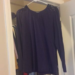 Loft, purple long sleeve cotton shirt.